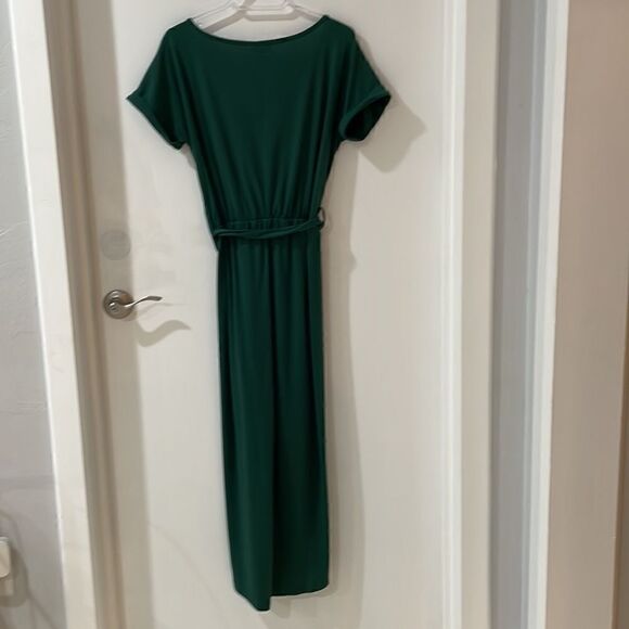 QEAREL Green midi dress cap sleeve shirtdress Small - Picture 4 of 6